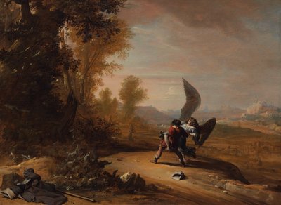 Jakob kämpft mit dem Engel von Bartholomeus Breenbergh